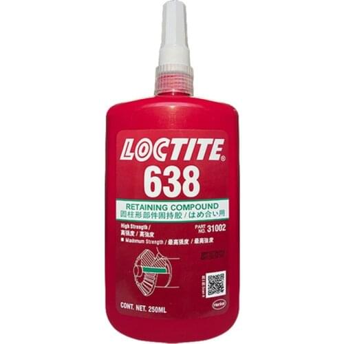 Wholesale 6pcs 601 250ml loctite cylindrical parts holding glue 638 high strength high temperature bearing fastening glue 680