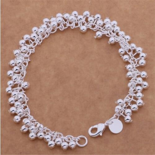 Wholesale High quality silver color jewelry smoot beads Bracelet for woman free shipping H017 New Valentines day gift