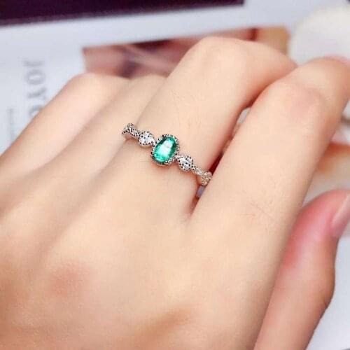 Original Natural and Real emerald ring proposal ring 925 sterling silver Fine jewelry For men or women