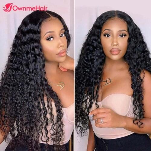 Deep Wave Closure Human Hair Wig 4x4 HD Transparent Lace Frontal Human Hair Wigs Deep Curly Wigs Pre Plucked Bleached Knots Wigs