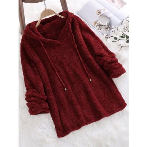 2019 Winter Fleece Sweater Oversized 5XL Sherpa Fleece Fluffy Thin Pullovers Hooded Women Big Size Casual Sweaters