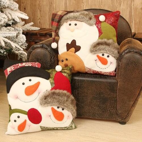 Christmas Pillow Snowman Cushion Room Decor Christmas Decorations for Home New Year Christmas Birthday Couple Gift 35 X 35 Cm