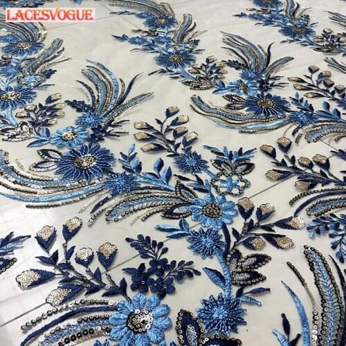 1yard 120cm Sequin Mesh embroidery lace fabric Handmade DIY Dress decoration Garment material Needlework sewing accessories 550