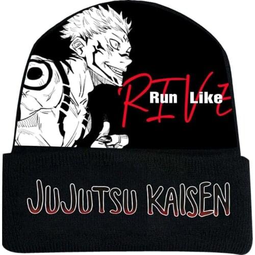 Cotton Hat Jujutsu Kaisen Cosplay Kawaii Japanese Fashion Anime Streetwear Trip Charactor Printing Women Men 2021 New Beanies
