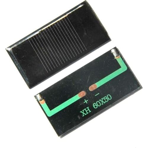 BUHESHUI Mini 0.15W 0.5V 280MA Solar Panel Solar Cell DIY Solar Experiment Solar Moudle 30*60*3MM 2pcs/lot