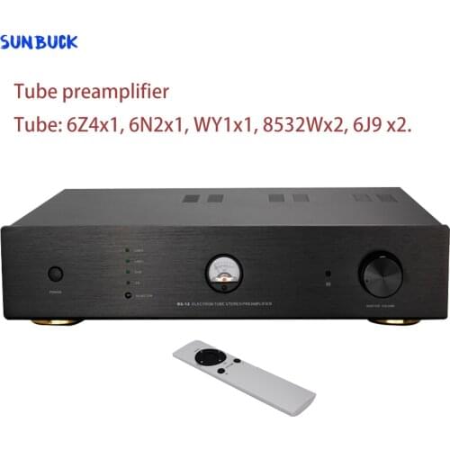 Sunbuck Tube Preamp 6Z4 6N2 WY1 8532W 6J9 High fidelity Tube Preamplifier HIFI remote control Power Amplifier Audio