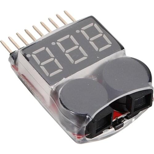 4PCS 1S-8S Battery Voltage Meter Tester Lipo Battery Monitor Buzzer Alarm For RC Drone Helicopter