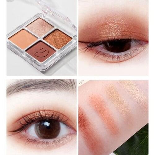 Pumpkin-colored earth-colored eye shadow combination 4-color eye shadow matte flash powder highlight four-color eye shadow disc