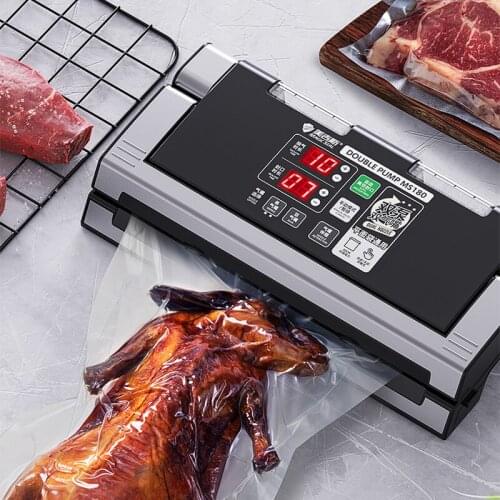 220V 40CM sealing machine double pump double nozzle small commercial vacuum packaging sealing ordinary smooth aluminum foil