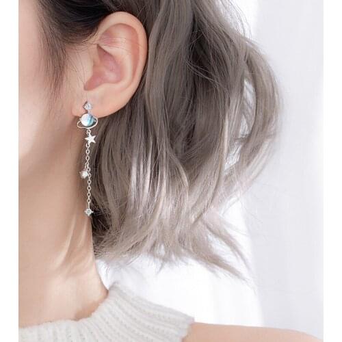 Luckydays Hot Fashion 2021 Prevent allergy Opal Planet Star Long Drop Earring for Women Fashion Jewelry