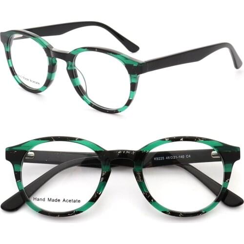 YOUTOP Round Optical Frames Mens Fashion Lightweight Eyeglasses womens Eyeglasses Striped Acetate eyewear K9225