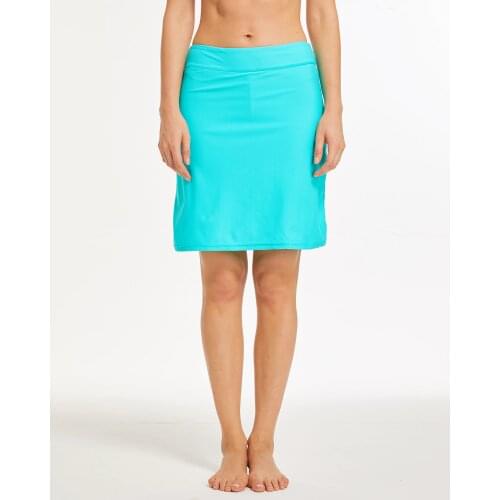 Womens Swim Cover up Swimsuit Skirted Leggings (Green)