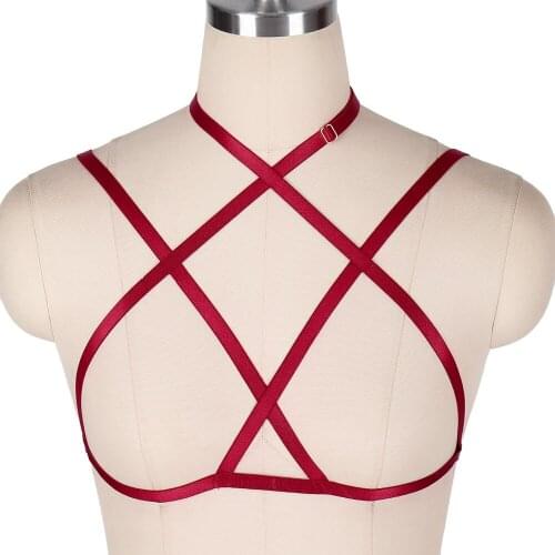 Goth Harness Fashion Bdsm Gothic Clothes Garter Bra Leg Harness Body Belts Sexy Lingerie Womens Underwear Suspenders Stockings