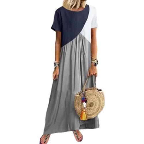 2021 Summer Womens Loose Casual Color Matching Long Skirt