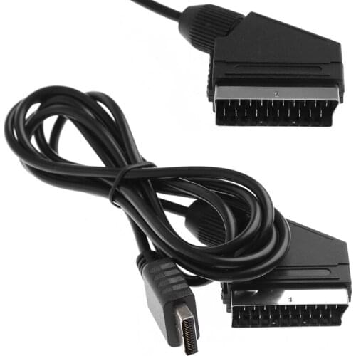 1.8M/6FT RGB Scart Cable AV Stereo TV For Playstation PS2 Slim Line Game Console