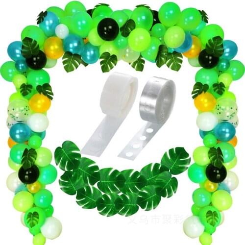 120PCS Jungle theme party decoration confetti balloon tropical palm leaf balloon arch garland party balloon