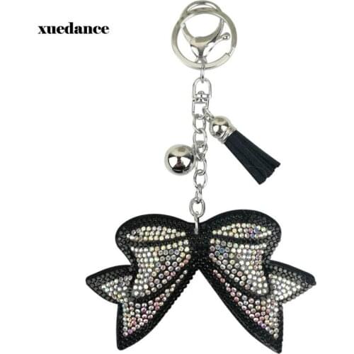 2021 New Fashion Crystal Element Bow Car Key Chain Womens Bag Accessories Pendant Small Gift Wholesale