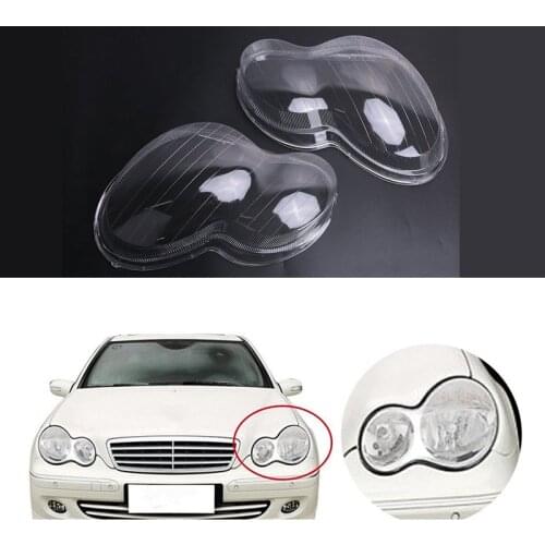 Car Fit For Benz W203 C-Class 2001-2007 Headlight Headlamp Clear Lens Cover 1 Pair