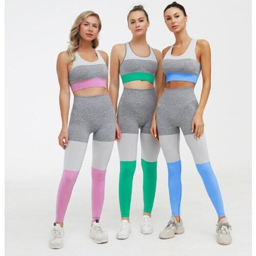 2 pcs Seamless Yoga Set Women Fitness Clothing Sportswear Woman Gym Leggings Push up legging Sports Bra Breathable quick-drying