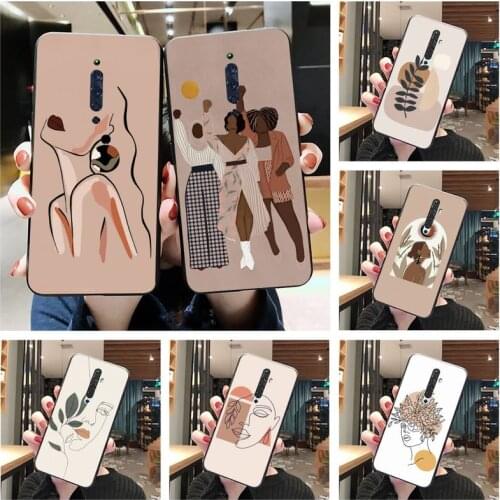 Abstract Fashion Vintage Girl Minimalist art Phone Case For Oppo A5 A9 2020 Reno2 z Renoace 3pro A73S A71 F11