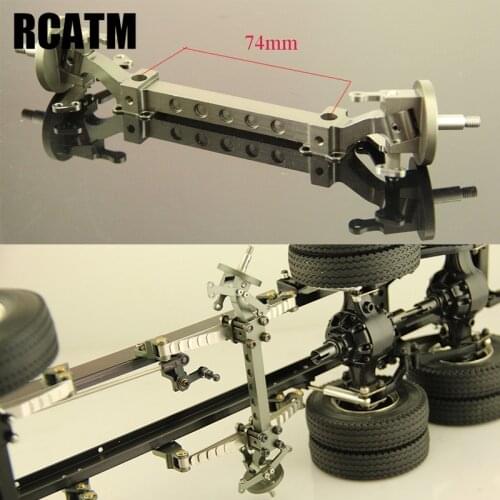 CNC Aluminum Alloy Unpower Front Axle For Tamiya 1/14 RC Truck Car Tipper Scania Actros Lesu MAN Actros 56357 R470 R620 F16