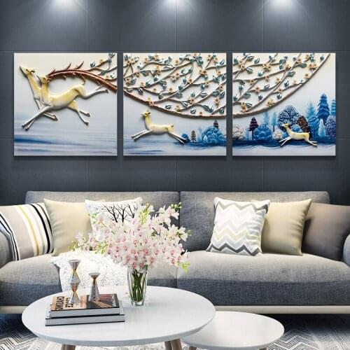 Modern Minimalist Light Luxury Living Room Decorative Painting 3d Embossed Painting Restaurant Bedroom Painting