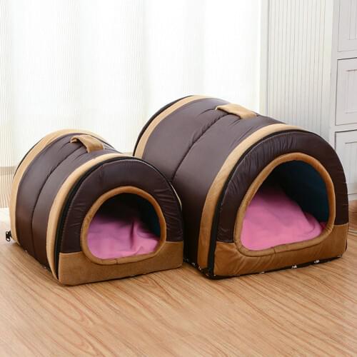 Dog House Nest With Mat Foldable Home Pet Dog Bed Cat Puppy Dog Kennel For Small Medium Dogs Animals Chihuahua Beds Mat Cushion