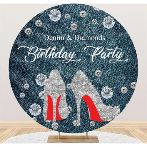 Coming-of-age Ceremony Circle Backgrounds Photography Girls High Heels Birthday Party Photozone Photo Round Backdrop Banner