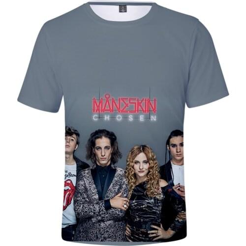 Popular Maneskin 3D Print Spring and Summer Preppy Men/Women Street Clothes T-shirt Hip Hop Streetwear Boy/girl Tshirt Kids Tops