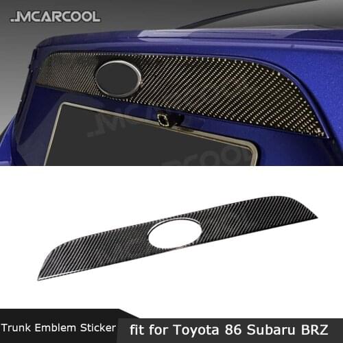 Carbon Fiber Rear Boot Emblem Badge Trim Moulding Strips Decal Cover Sticker For Toyota GT86 FT86 ZN6 Subaru BRZ 2013-2020