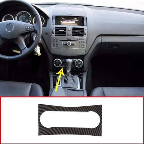 Carbon Fiber Style ABS For Mercedes benz C Class W204 2008-2010Car Center Console Air Conditioning Vent Frame Trim Accessories