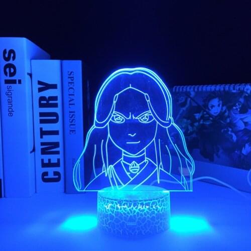 Katara Avatar The Last Airbender for Home Decor Birthday Gift LED Night Light Avatar Room Decor Light Katara 3D White Base Lamp