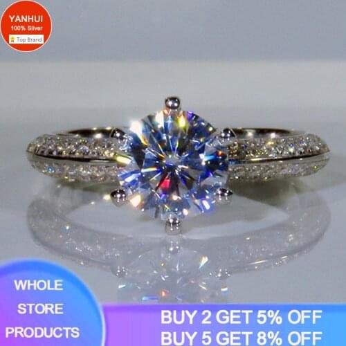 Luxury 925 Sterling Silver Wedding Band Big 2 Carat Lab Diamond Eternity Rings For Women Best Love Gift For Ladies Jewelry R279