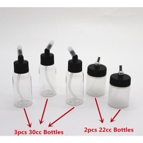 Corrosion Resistant Plastic Airbrush Bottles Airbrush Pigment Cup Airbrush cup Jars Lid Adapter Dual-Action Siphon Feed tank
