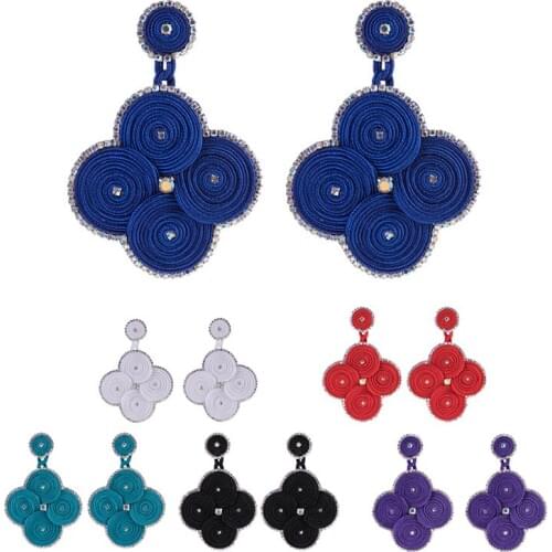 KPacTa New Design Soutache Handmade Pendant Earrings Retro Ethnic Style Jewelry Womens Fine Pendant Earrings Gift