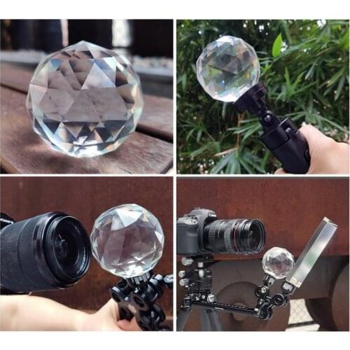 Crystal Prism DIY with 1/4'' Vlogger Photography Crystal Ball Optical Glass Magic Photo Ball Photography Studio Accessories