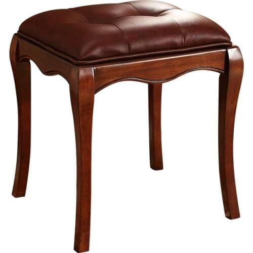 European style furniture dressing stool makeup small stool solid wood shoe changing stool American guzheng stool stool