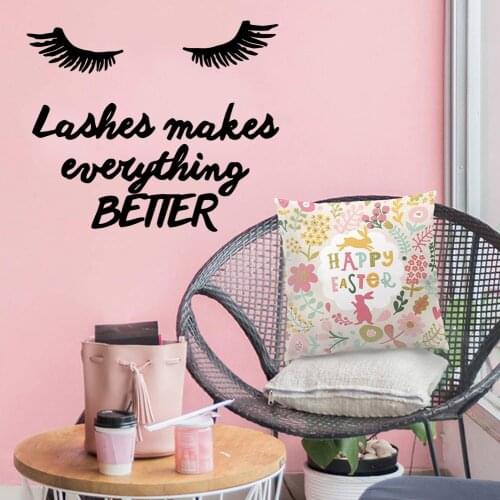 Cartoon make up，eyelash Environmental Protection Vinyl Stickers For Living Room Kids Room Wall Art MURAL Drop Shipping
