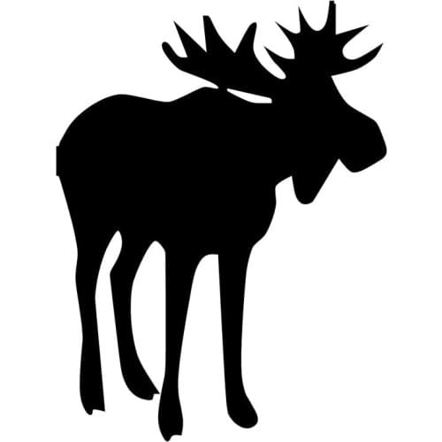 9.8*13CM Moose Car Sticker Decal Cartoon Animal Motorcycle Accessories Car Styling Black Silver C2-0390