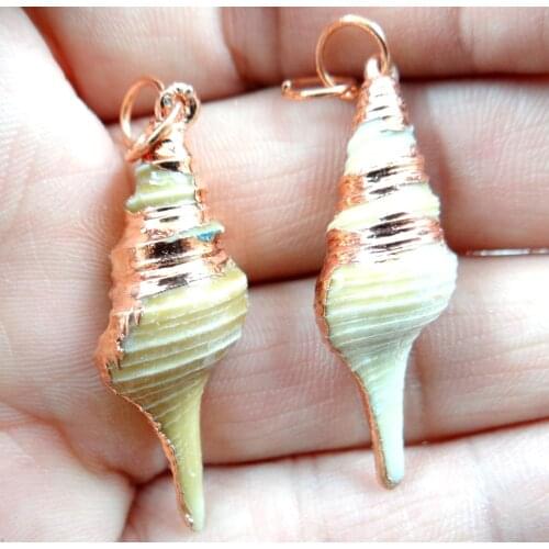 New Fashion Conch Shell Sea SHELL Gem PENDANT Beads Making jewelry 6pcs P376