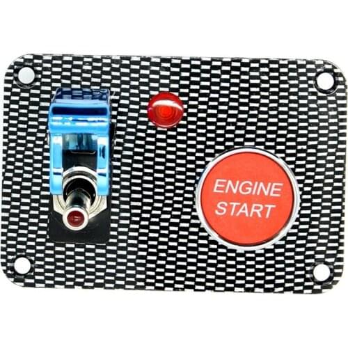 Carbon Fiber Panel Two Sets of Toggle Switch Panel 1 Carbon Fiber Aviation Cover +1 Ignition Lock Light Included Switch