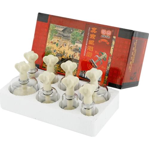 Authentic Tai vacuum canister 8 pcs acupuncture massage cupping screw cupping pumping formula thickened non-glass cylinder
