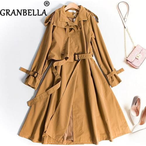 Slender Thin Windshirt Coat Long Dress Casual Women Trench Coat Fashion Full Sleeve Waist Belt Elegant Cute