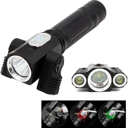 Tactical flashlight ultra bright 3 x LED rechargeable T6 + XPE led flashlight 2000lm 18650 torch USB led flash light Lamp