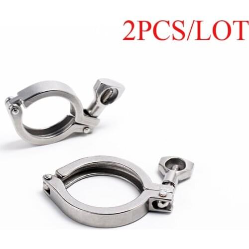 2PCS/LOT 1.5" TO 3'' Sanitary Stainless Steel Tri Clamp Ferrule SS304 Single Pin Clamp Tri Clover Sanitary Fitting For Homebrew