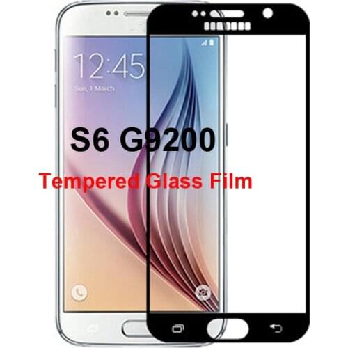 For Samsung Galaxy S6 G9200 High Quality Explosion-proof Tempered Glass Full Cover Screen Protector Film Black Color Glass Film