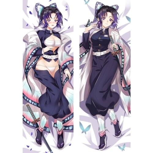Japan Anime Demon Slayer Kimetsu No Yaiba Kochou Shinobu Dakimakura Hugable Body Pillow Case Throw Cushion Cover Otaku Gifts