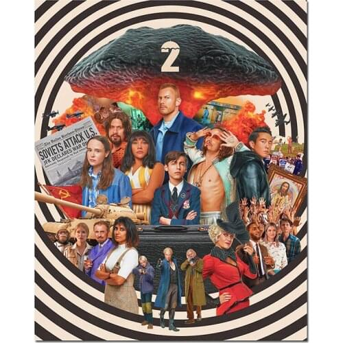 5D DIY Full Round Diamond Painting The Umbrella Academy TV Poster 3D Embroidery Cross Stitch Rhinestone Mosaic Home Decor Y87