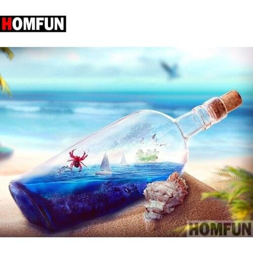 HOMFUN Full Square/Round Drill 5D DIY Diamond Painting "Bottle landscape" Embroidery Cross Stitch 3D Home Decor Gift A12780