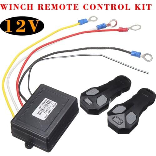 1set Car Auto 443MHz Wireless Winch Remote Control Kit 12V 2 Remotes With Indicator Light Detector For Truck ATV SUV Off Road